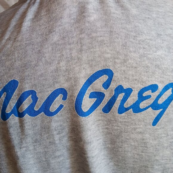 Large Vintage MacGregor Jacket Spellout Varsity 1980's Rayon blend Ringer Taiwan - Picture 6 of 7